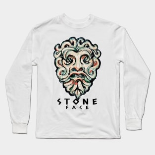 Vintage Sculpture Face Stone Head Long Sleeve T-Shirt